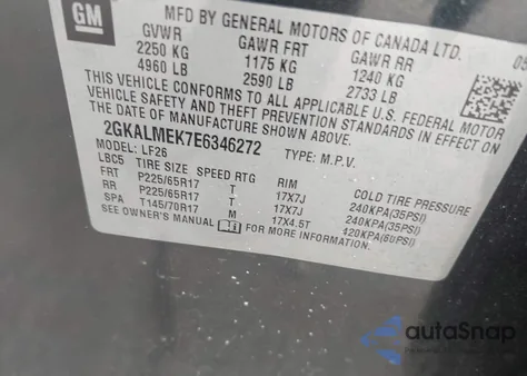 2014 GMC Terrain Sle-1 from USA, damaged, VIN 2GKALMEK7E6346272